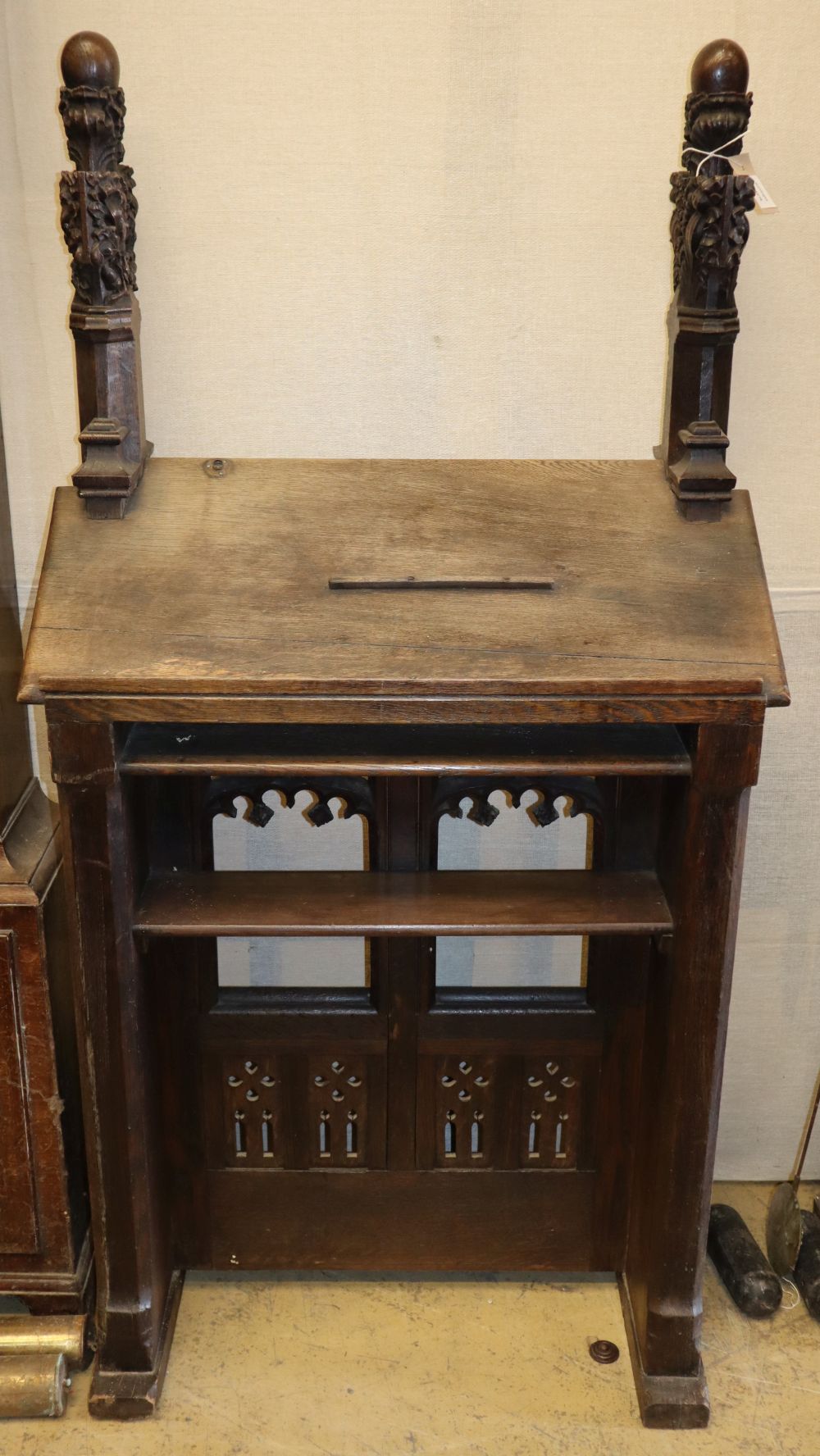 A Gothic oak lecturn, c.1860, W.75cm, D.36cm, H.148cm